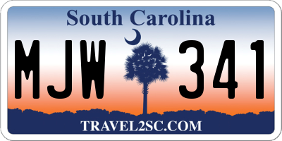 SC license plate MJW341