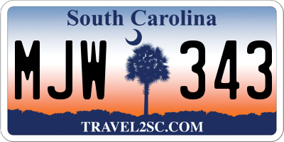 SC license plate MJW343