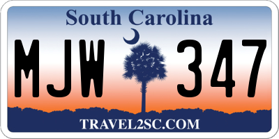SC license plate MJW347