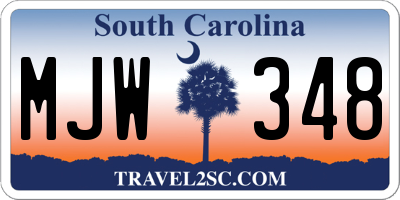 SC license plate MJW348