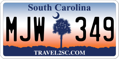 SC license plate MJW349