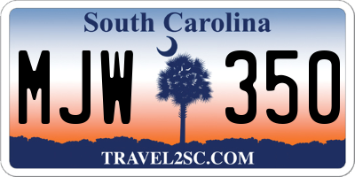 SC license plate MJW350