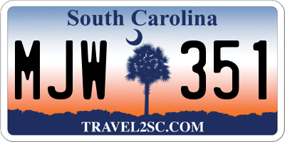 SC license plate MJW351