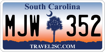 SC license plate MJW352