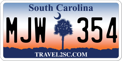 SC license plate MJW354