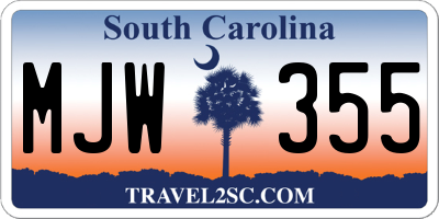 SC license plate MJW355