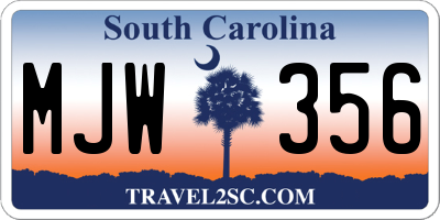 SC license plate MJW356