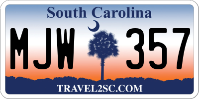 SC license plate MJW357