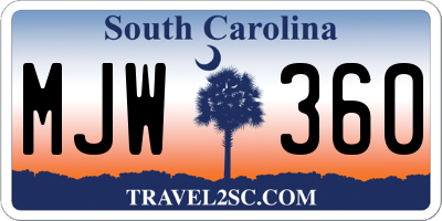 SC license plate MJW360