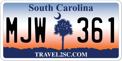 SC license plate MJW361
