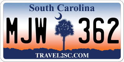 SC license plate MJW362