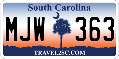 SC license plate MJW363