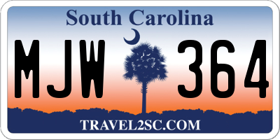 SC license plate MJW364
