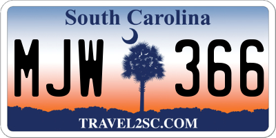 SC license plate MJW366