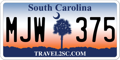 SC license plate MJW375
