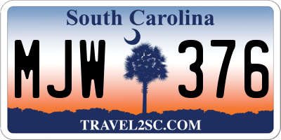 SC license plate MJW376