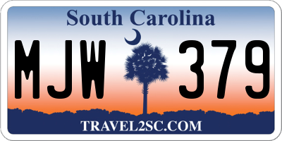 SC license plate MJW379