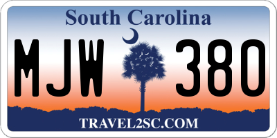 SC license plate MJW380