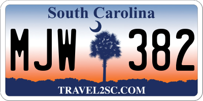 SC license plate MJW382