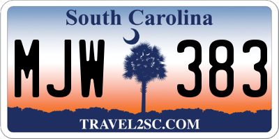 SC license plate MJW383