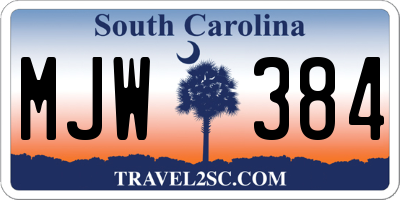 SC license plate MJW384
