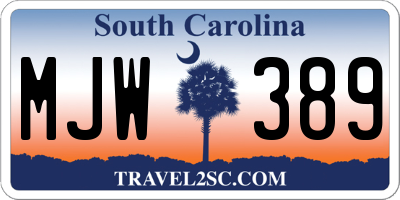 SC license plate MJW389