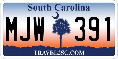 SC license plate MJW391
