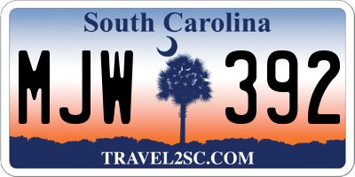 SC license plate MJW392