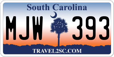 SC license plate MJW393