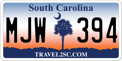 SC license plate MJW394