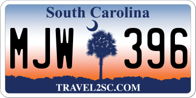 SC license plate MJW396