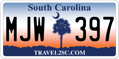 SC license plate MJW397