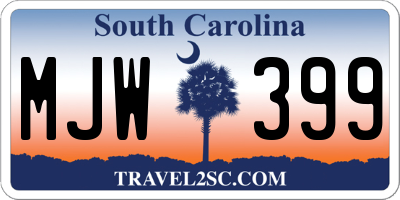 SC license plate MJW399