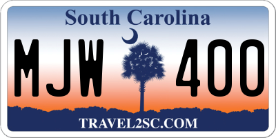 SC license plate MJW400