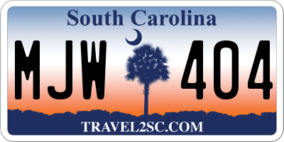 SC license plate MJW404