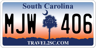 SC license plate MJW406