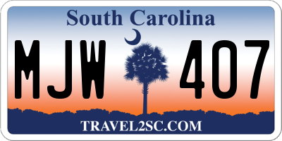 SC license plate MJW407