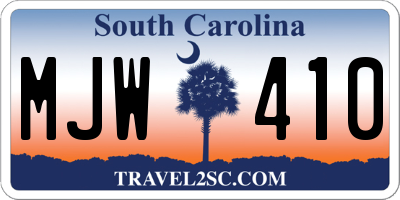 SC license plate MJW410