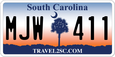 SC license plate MJW411