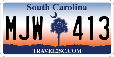 SC license plate MJW413