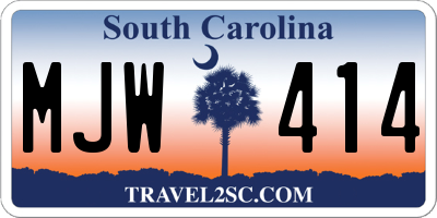 SC license plate MJW414