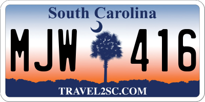 SC license plate MJW416