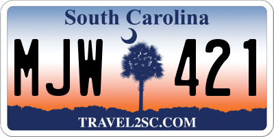 SC license plate MJW421