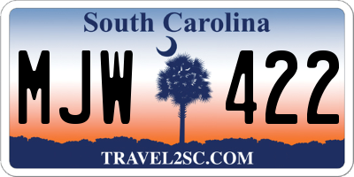 SC license plate MJW422