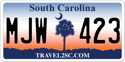 SC license plate MJW423