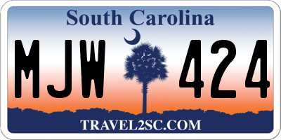 SC license plate MJW424