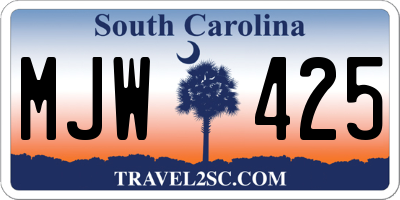 SC license plate MJW425