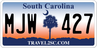 SC license plate MJW427