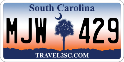 SC license plate MJW429
