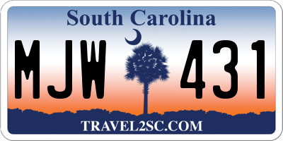 SC license plate MJW431